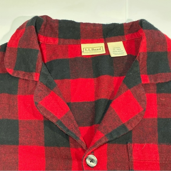 L.L. Bean Flannel Pajamas Men’s Buffalo Check Red Navy Blue XL - Picture 3 of 7